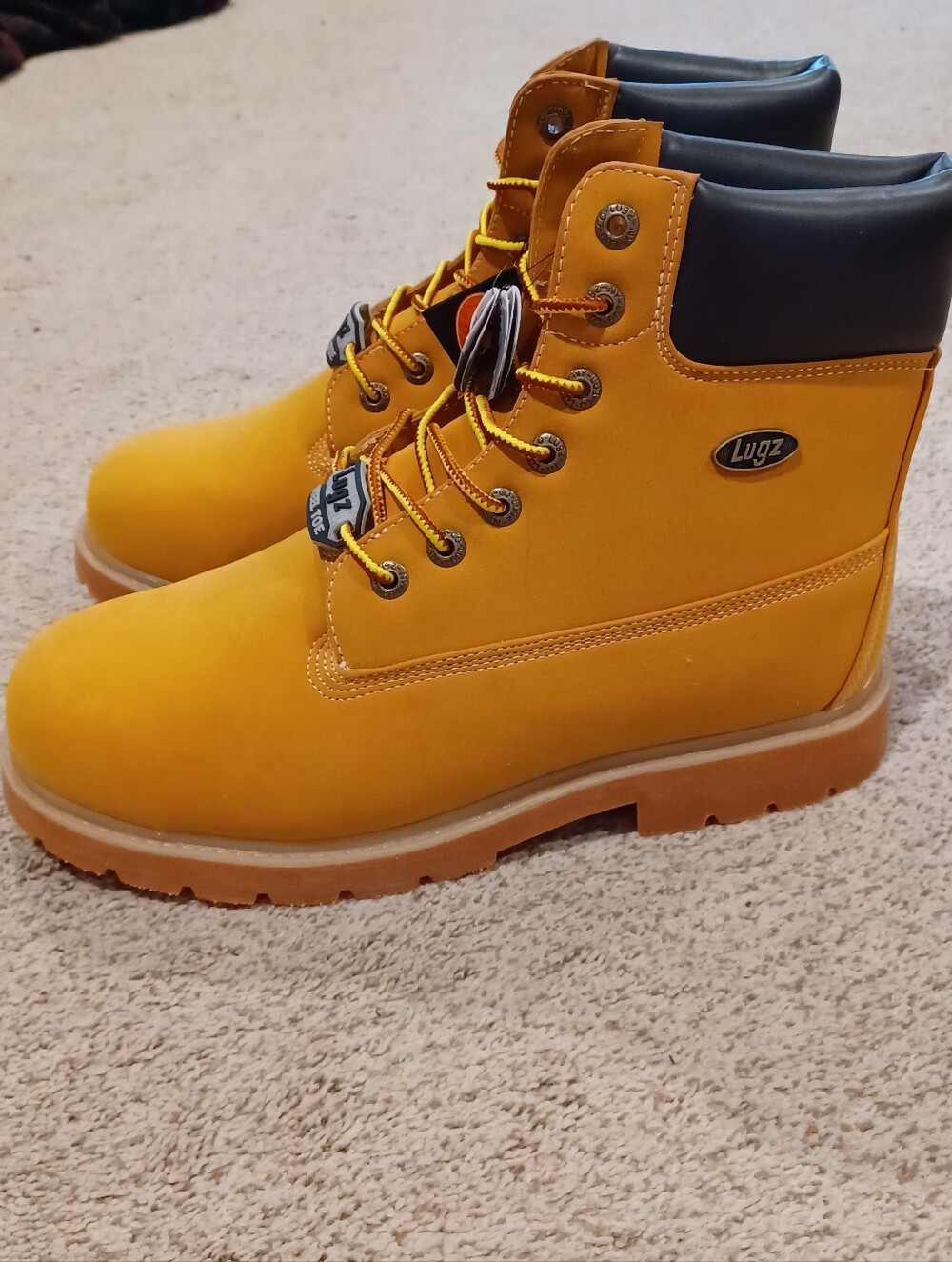 NWT Lugz Convoy Wheat Work-Style Boots - Honey Wheat Steel Toe Work Boot Size 12 - Picture 3 of 9